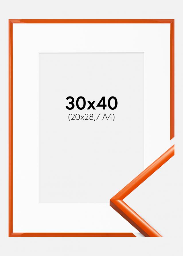 Ram med passepartou Rahmen New Lifestyle Orange 30x40 cm - Passepartout Weiß 21x29,7 cm (A4)