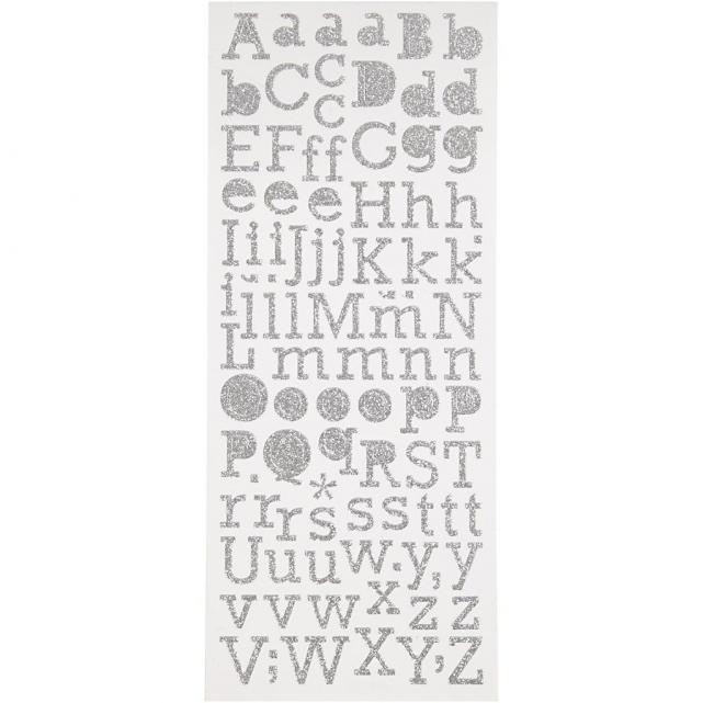 Focus Focus Glitter Stickers Silber Letters