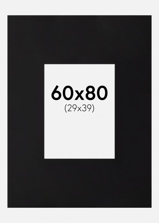 Galleri 1 Passepartout XXL Schwarz (Weiß Kern) 60x80 cm (29x39)