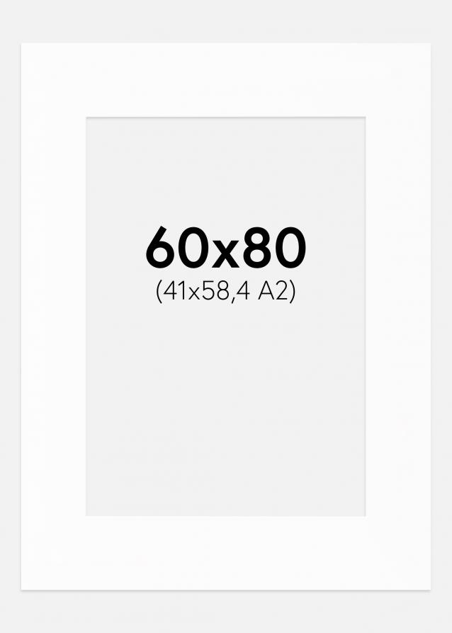 Artlink Passepartout XL Standard Weiß (weißer Kern) 60x80 cm (41x58,4 - A2)