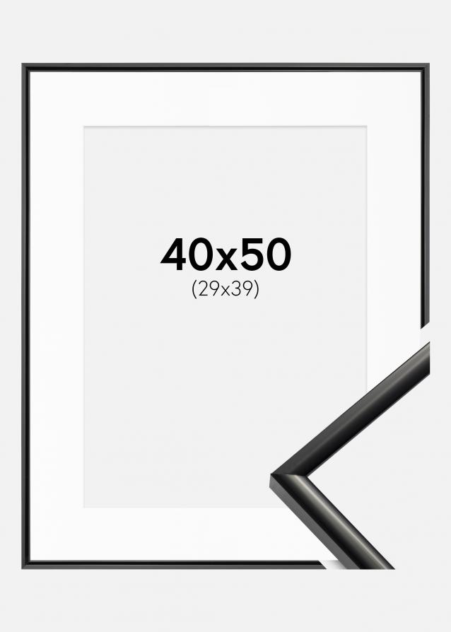 Ram med passepartou Rahmen New Lifestyle Schwarz 40x50 cm - Passepartout Weiß 30x40 cm