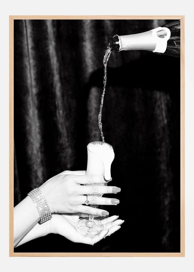 Bildverkstad Champagne Hands Bw Poster