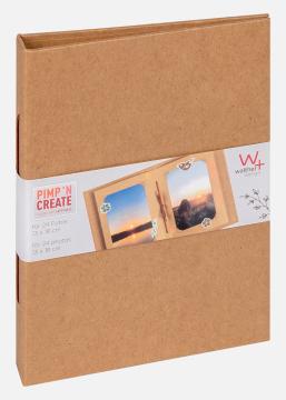 Walther Pac Mini Fotoalbum Braun - 13,5x18,5 cm (12 braune Seiten / 6 Blatt)