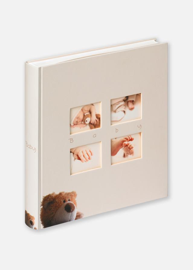 Walther Classic Bear Kinderalbum Creme - 28x30,5 cm (60 weiße Seiten / 30 Blatt)