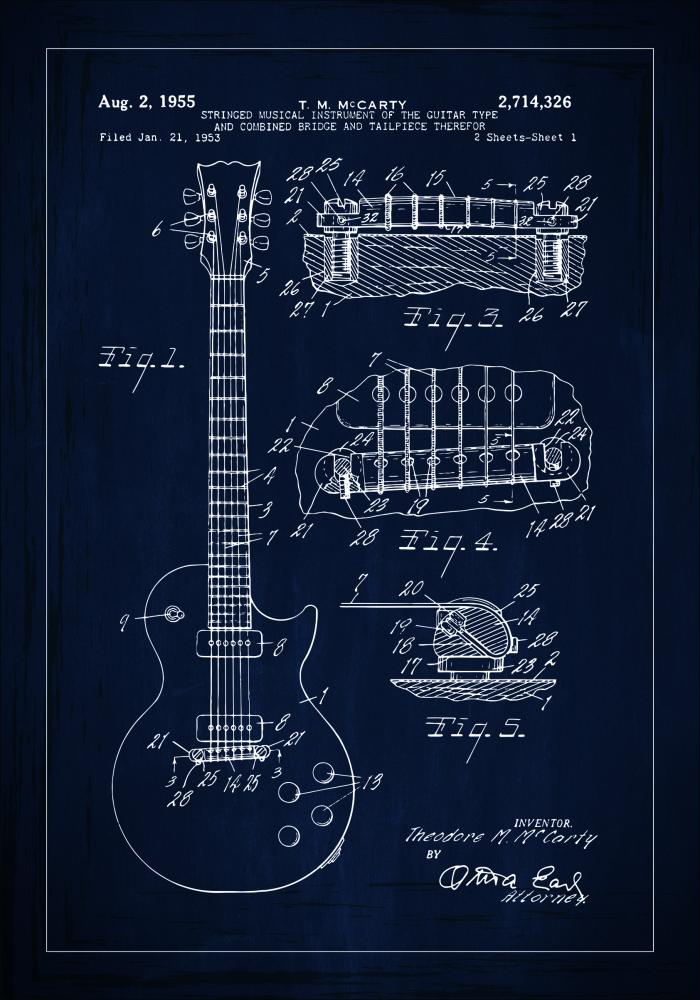 Bildverkstad Patentzeichnung - E-Gitarre I - Blau Poster