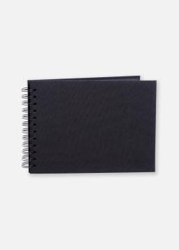 Focus Base Line Canvas Wire-O Schwarz 23x17 cm (40 schwarze Seiten / 20 Blatt)