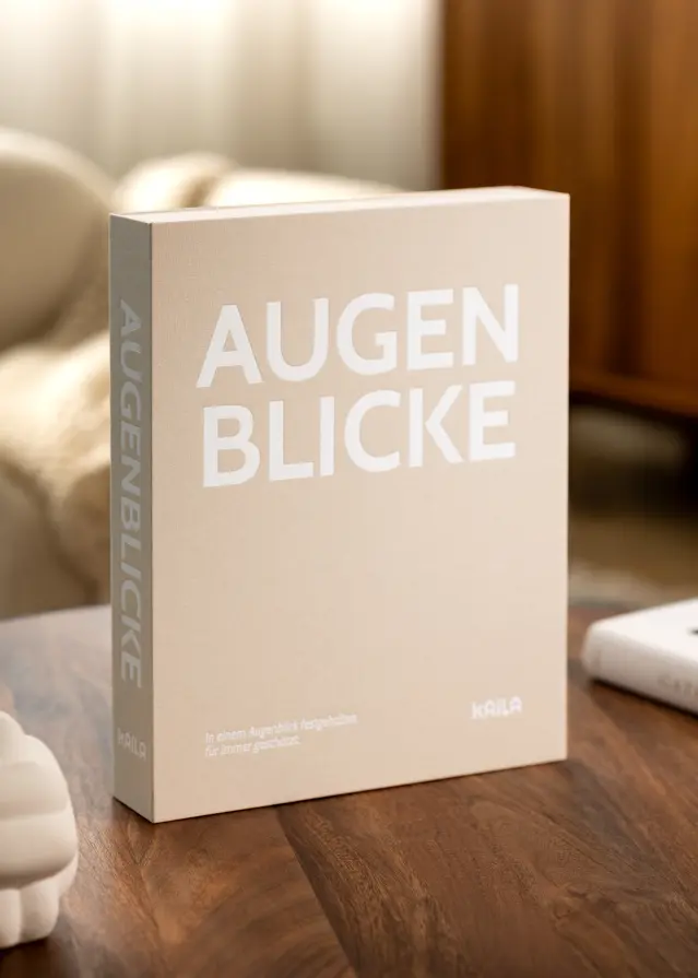 BGA KAILA AUGENBLICKE Creme - Coffee Table Photo Album (60 Schwarze Seiten)