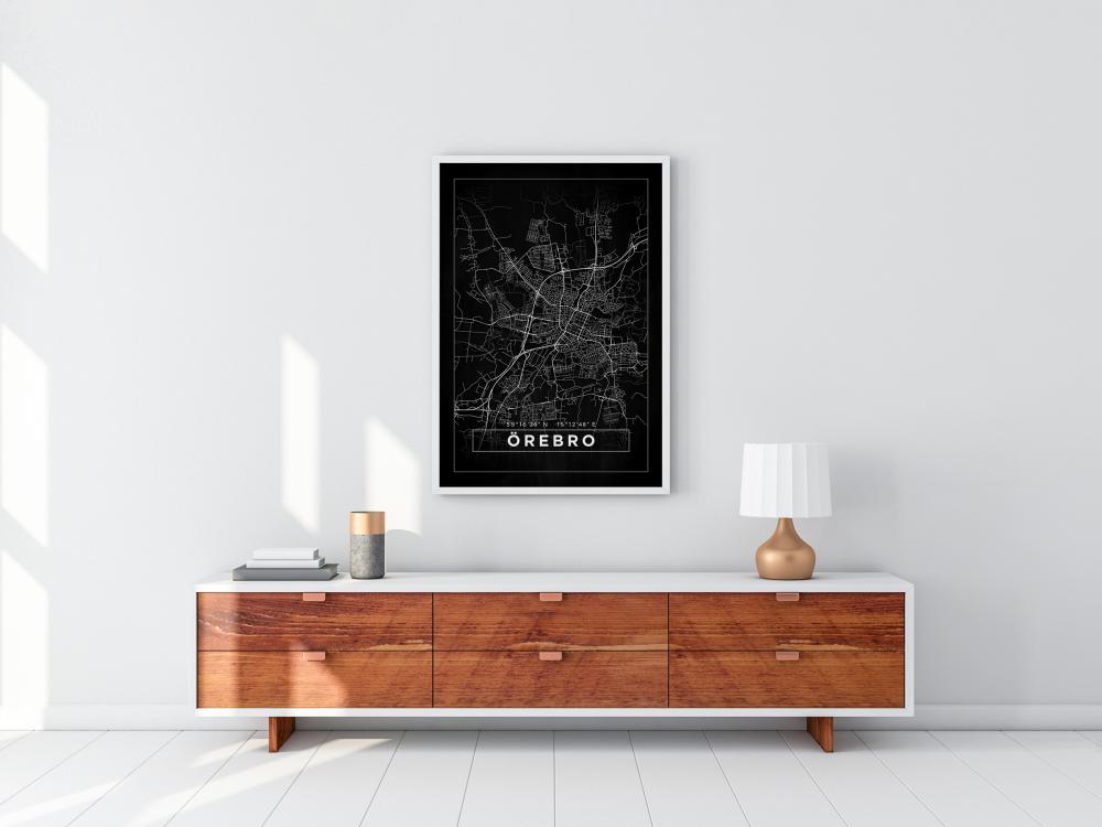 Bildverkstad Map - Örebro - Black Poster