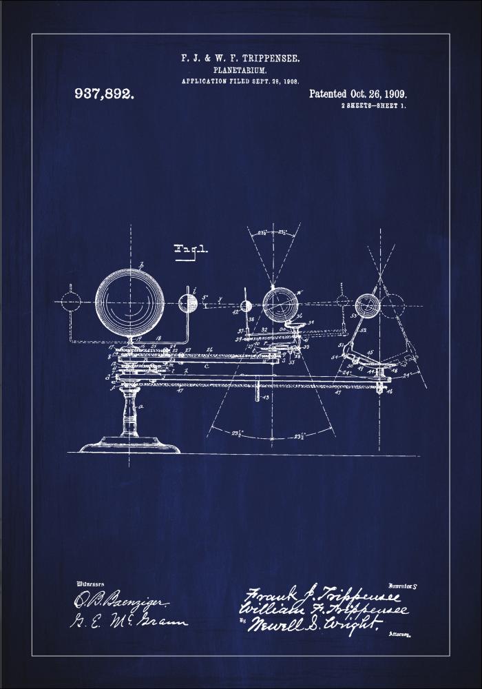 Bildverkstad Patentzeichnung - Planetarium - Blau Poster