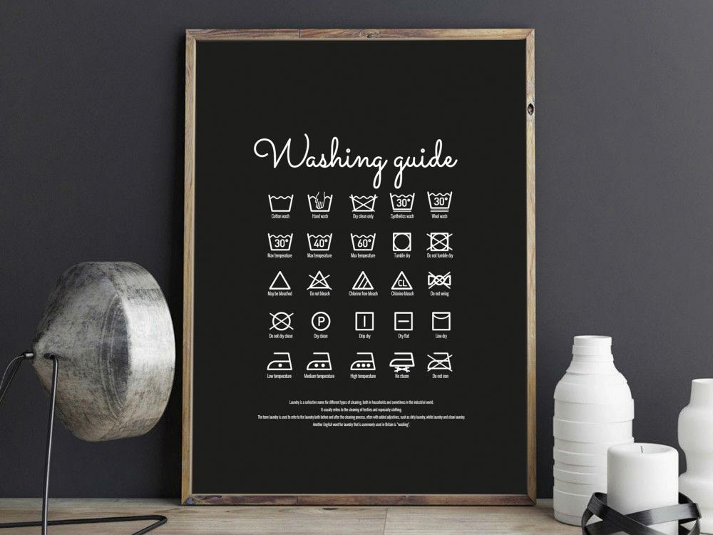 Bildverkstad Washing guide - Black Poster