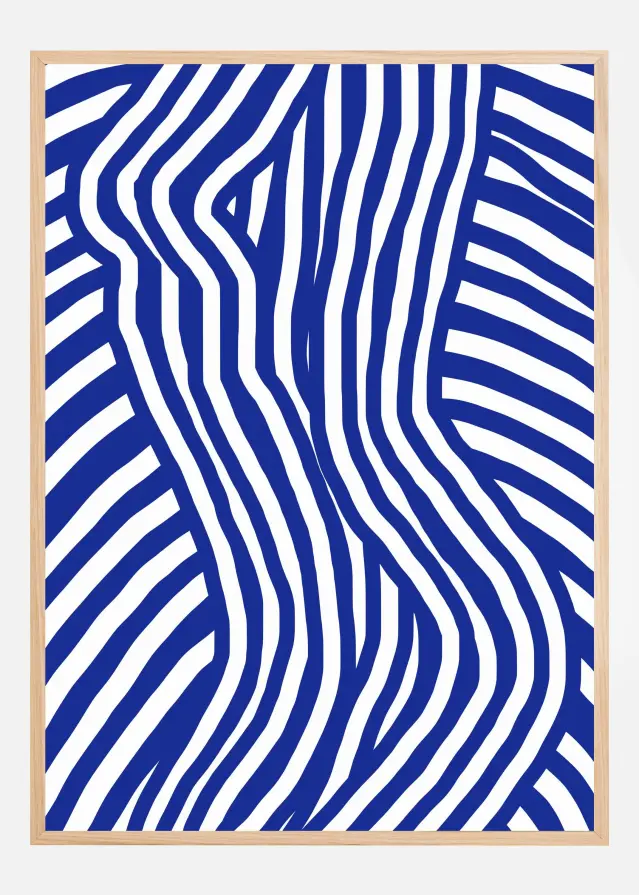 Bildverkstad Blue and White Striped Nude Poster