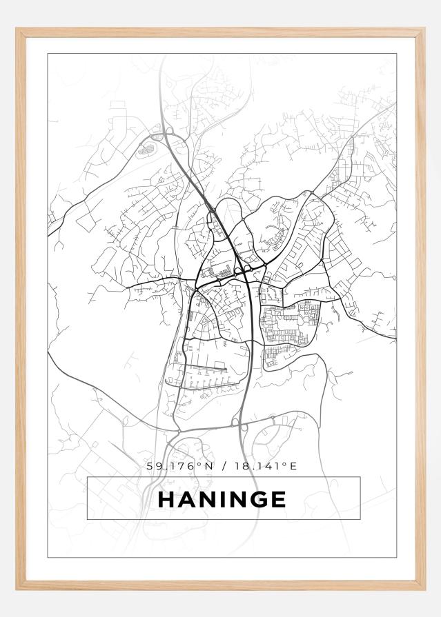 Bildverkstad Map - Haninge - White Poster