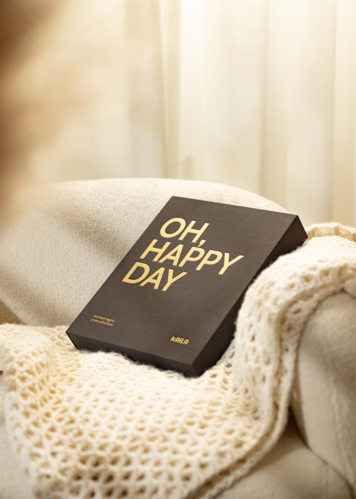 KAILA KAILA OH HAPPY DAY Black - Coffee Table Photo Album (60 Schwarze Seiten)