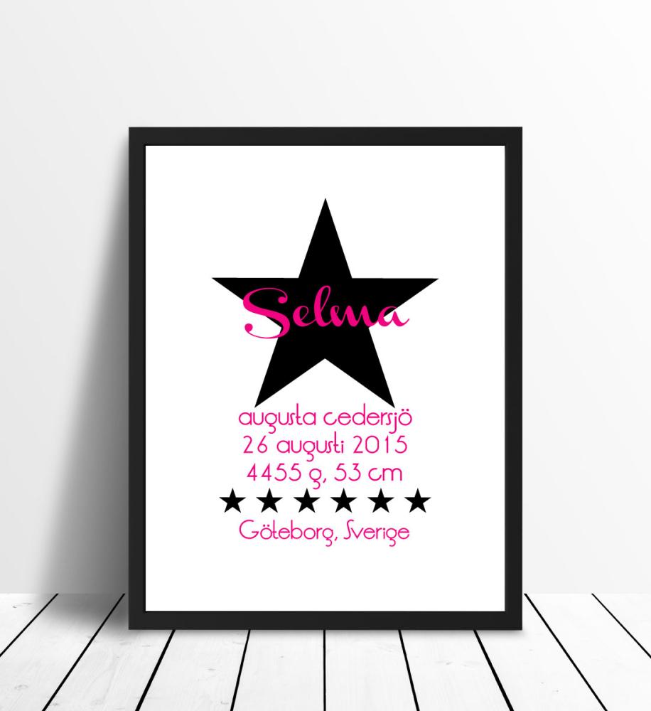 Personlig poster Famous - Black/Pink