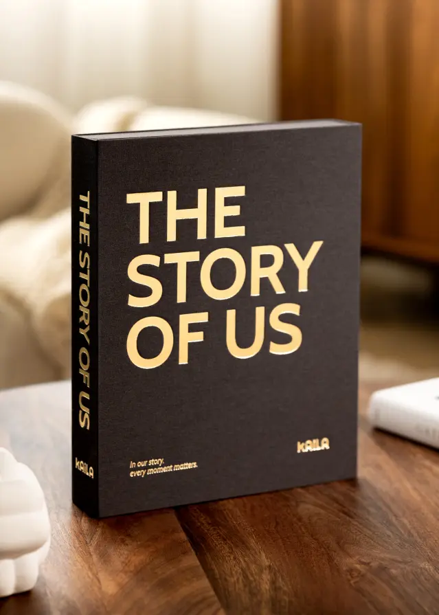 BGA KAILA THE STORY OF US Black - Coffee Table Photo Album (60 Schwarze Seiten)