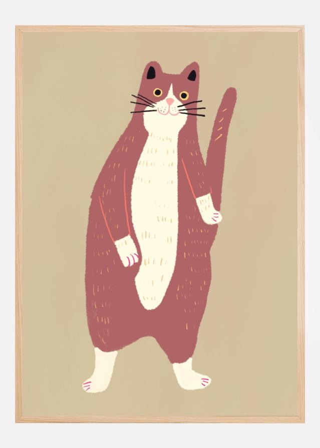 Bildverkstad Brown and white cat Poster