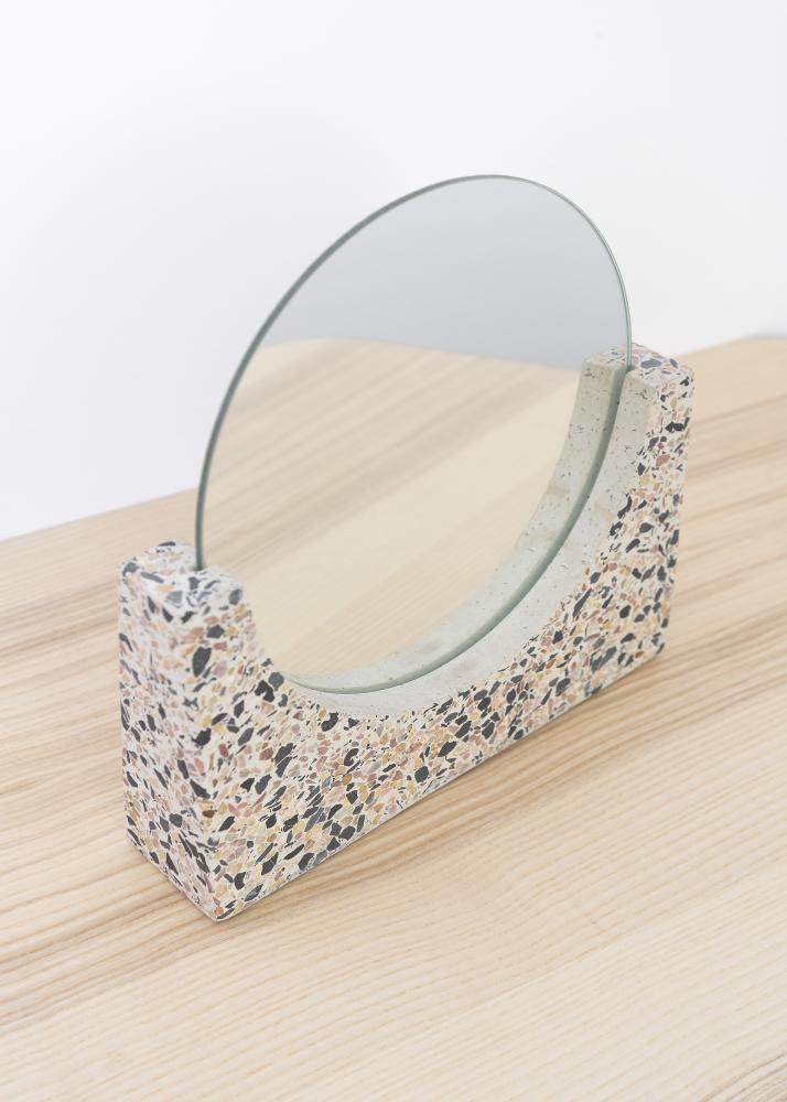 Hübsch Tischspiegel Terrazzo Weiß 17 cm Ø