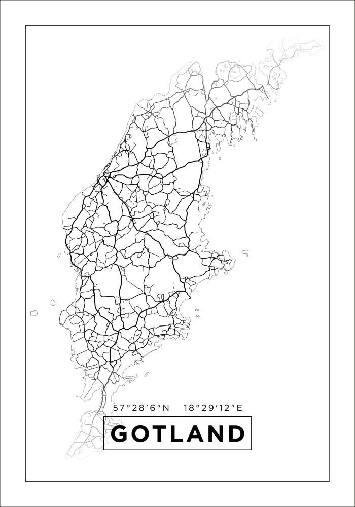 Bildverkstad Map - Gotland - White Poster