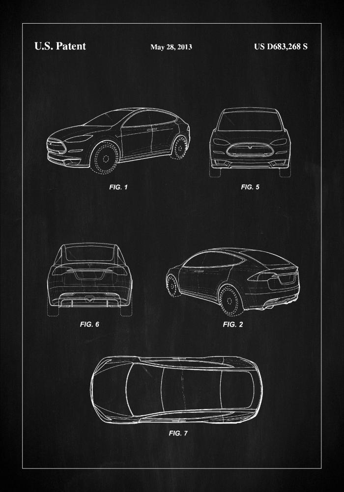 Bildverkstad Patent Print - Tesla - Black Poster