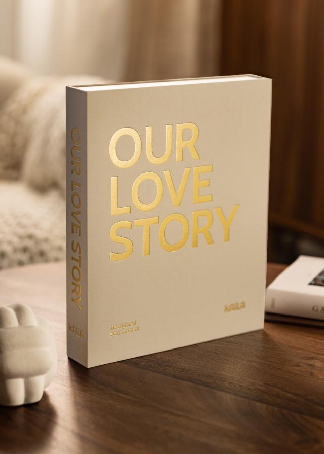 KAILA KAILA OUR LOVE STORY Creme - Coffee Table Photo Album (60 Schwarze Seiten)