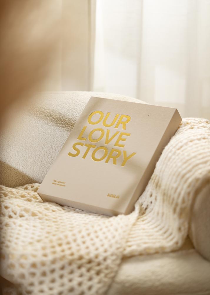 KAILA KAILA OUR LOVE STORY Creme - Coffee Table Photo Album (60 Schwarze Seiten)