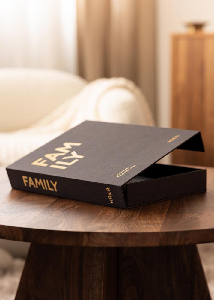 BGA KAILA FAMILY Black - Coffee Table Photo Album (60 Schwarze Seiten)