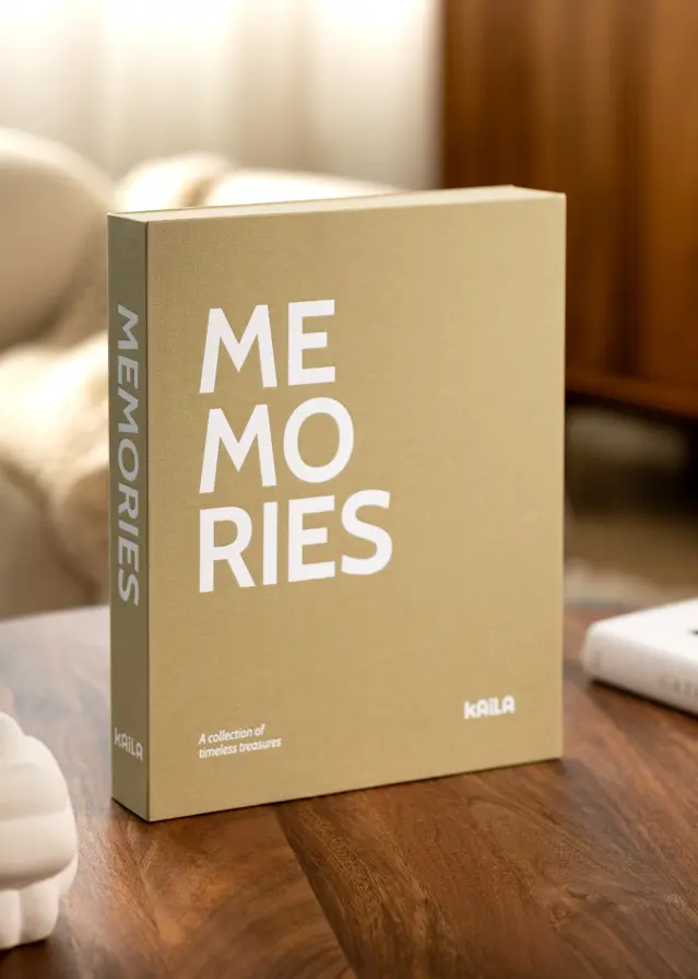 BGA KAILA MEMORIES Vanilla - Coffee Table Photo Album (60 Schwarze Seiten)