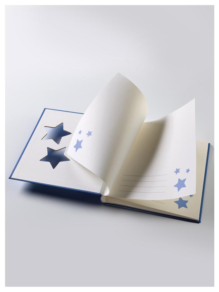 Walther Estrella Babyalbum Blau - 28x30,5 cm (50 weiße Seiten / 25 Blatt)