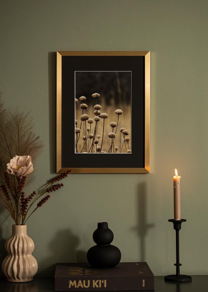 Ram med passepartou Rahmen Selection Gold 60x80 cm - Passepartout Schwarz 50x65 cm