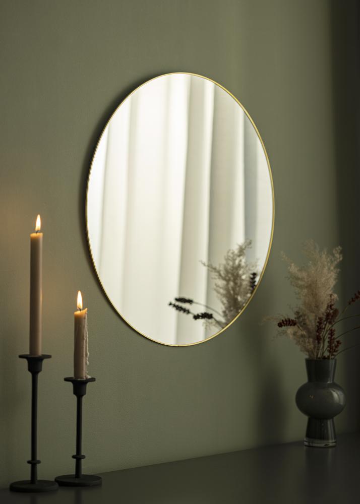 KAILA Round Mirror Jersey - Thin Brass 60 cm Ø