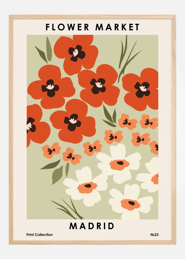 Bildverkstad Flower Market Madrid Poster