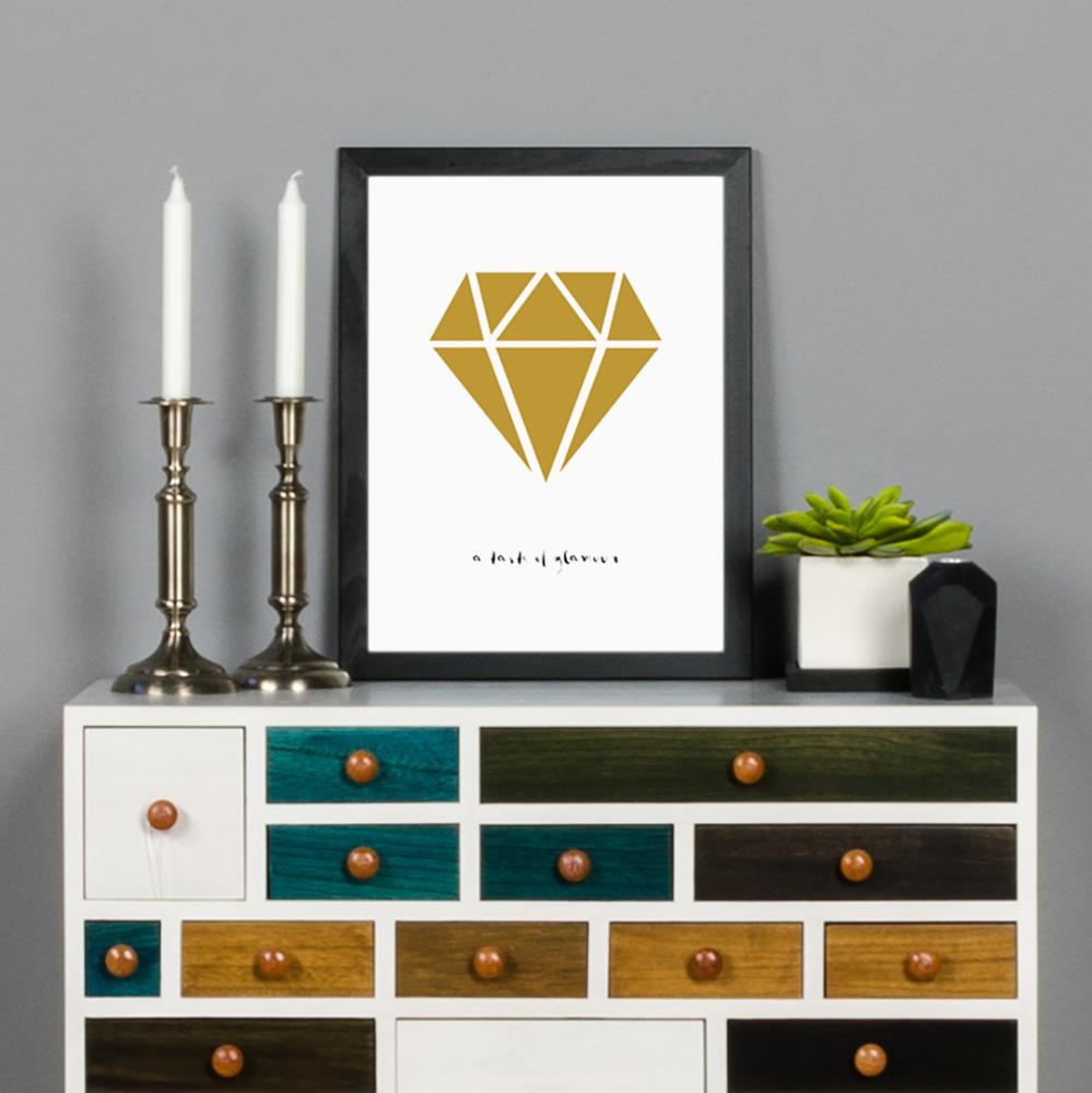 Bildverkstad Diamant - Gold Poster