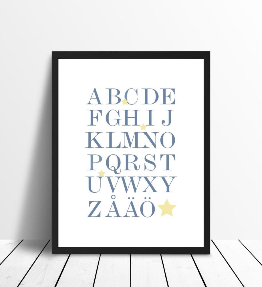 Bildverkstad ABC - Blau/Beige - 30x40 cm Poster