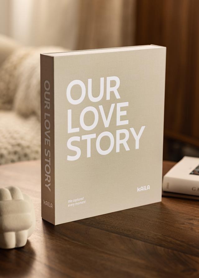 KAILA KAILA OUR LOVE STORY Grey - Coffee Table Photo Album (60 Schwarze Seiten)