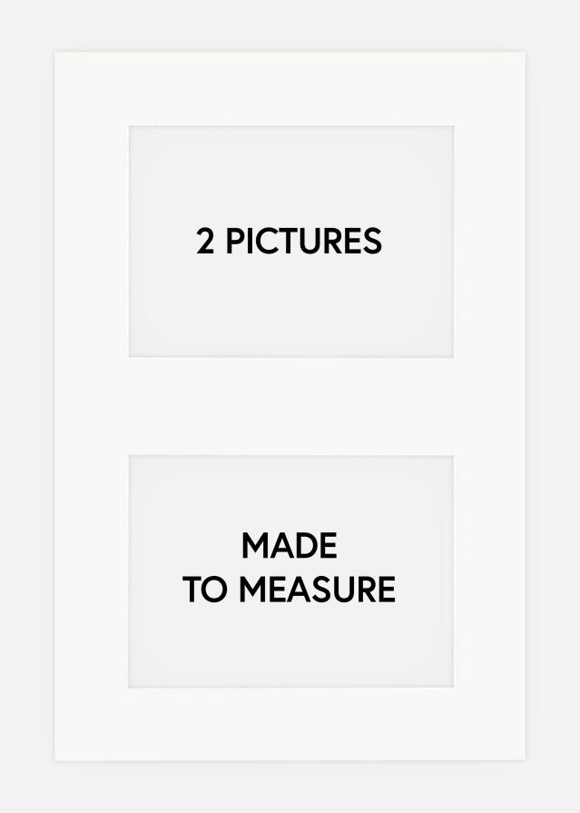 Egen tillverkning - Passepartouter Collage-Passepartout Weiß 2 Bilder - Maßanfertigung (Weißer Kern)