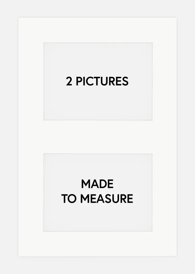 Egen tillverkning - Passepartouter Collage-Passepartout Weiß 2 Bilder - Maßanfertigung (Weißer Kern)