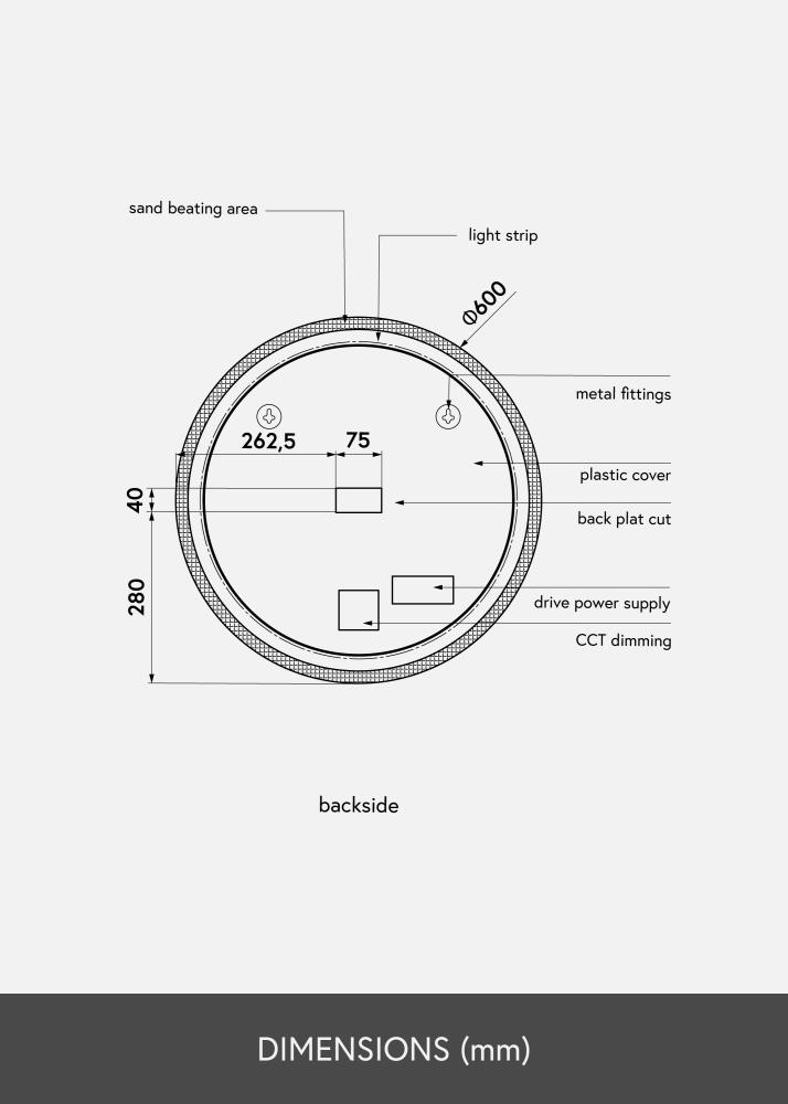 KAILA KAILA Spiegel Frost LED 60 cm Ø