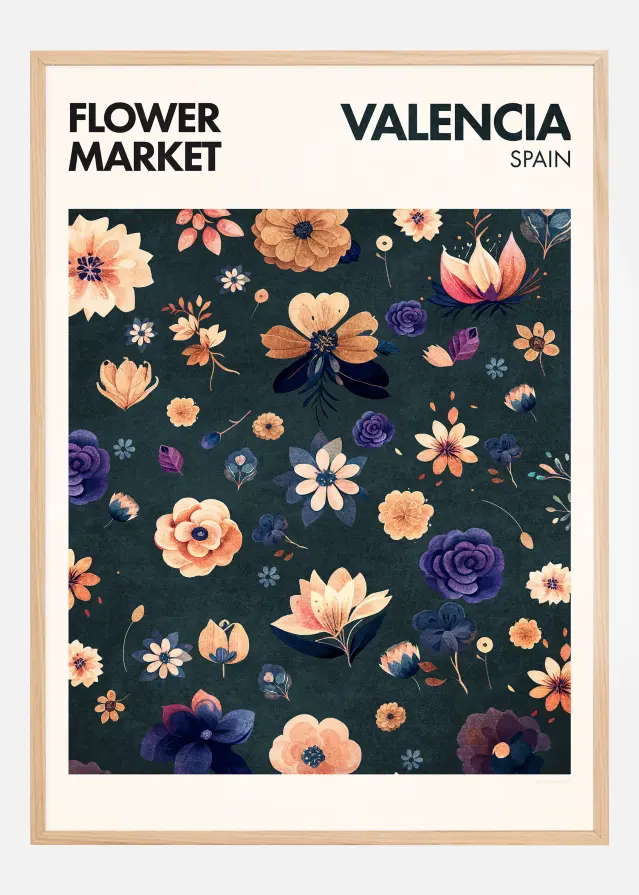 Bildverkstad Flower Market - Valencia Poster