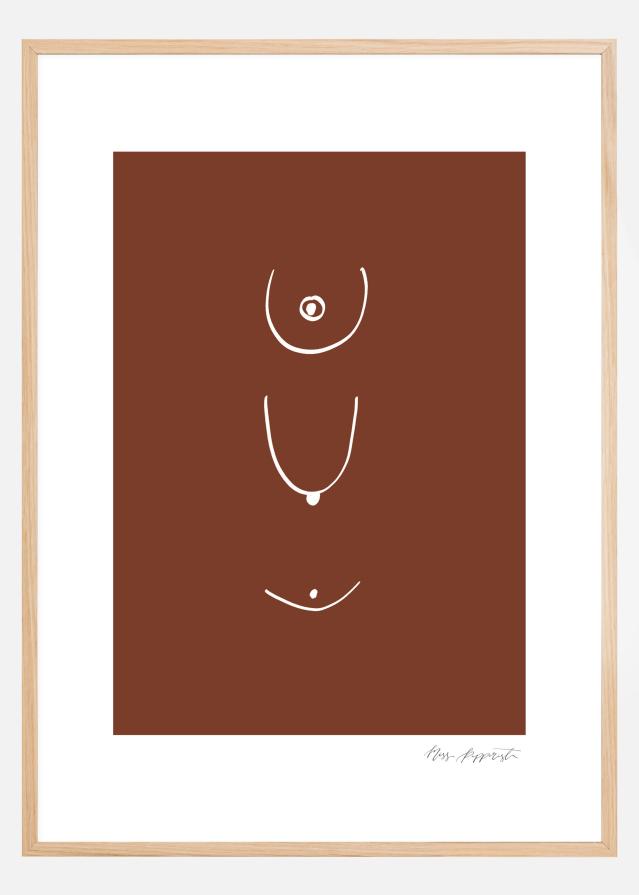 Bildverkstad Thin lines - Brown Poster