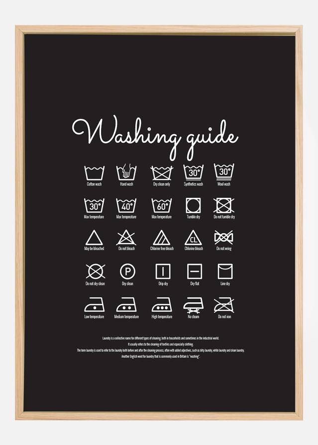 Bildverkstad Washing guide - Black Poster