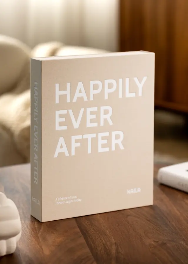 BGA KAILA HAPPILY EVER AFTER Creme - Coffee Table Photo Album (60 Schwarze Seiten)