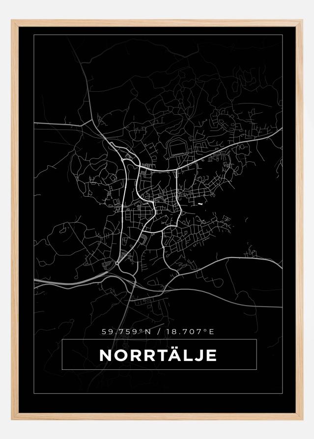 Bildverkstad Map - Norrtälje - Black Poster