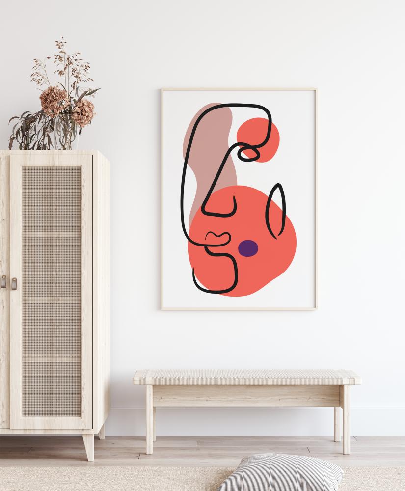 Bildverkstad Abstract Face - Red III Poster