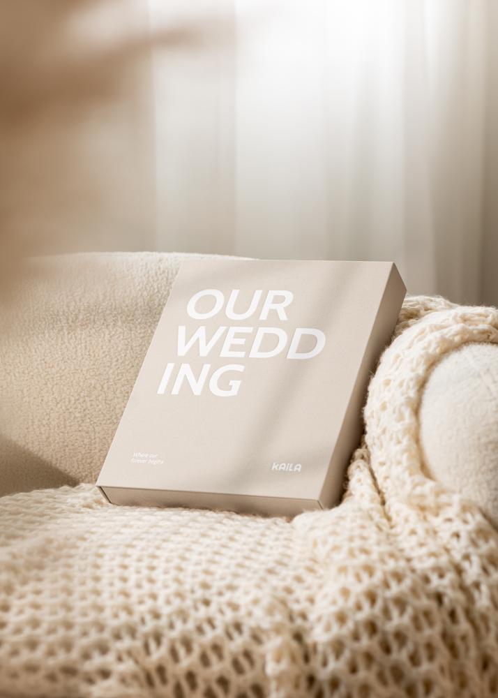 BGA KAILA OUR WEDDING Creme - Coffee Table Photo Album (60 Schwarze Seiten)