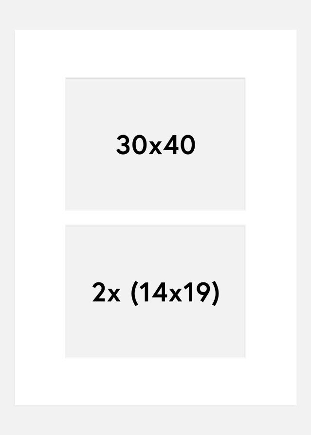 Galleri 1 Passepartout Weiß 30x40 cm - Collage 2 Bilder (14x19 cm)