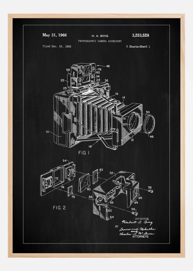 Bildverkstad Patent Print - Photographic Camera - Black Poster