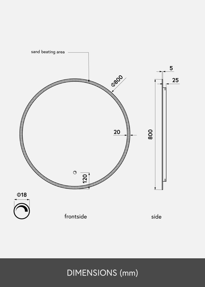 KAILA KAILA Spiegel Frost LED 80 cm Ø