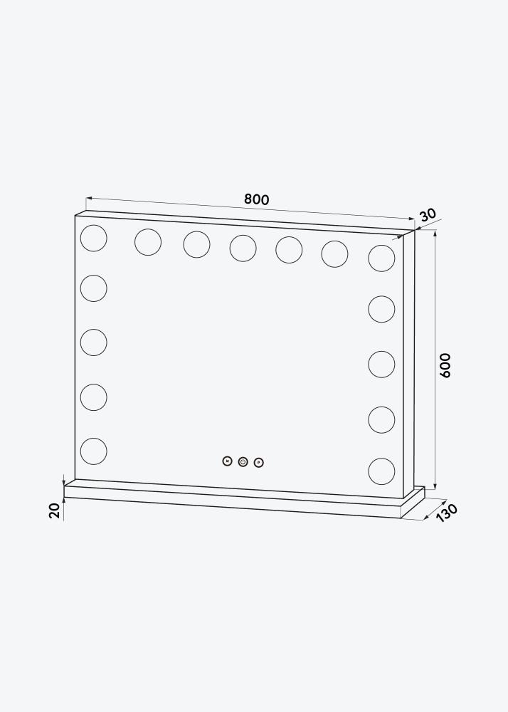 KAILA KAILA Kosmetikspiegel Vanity LED 15 Weiß 80x60 cm