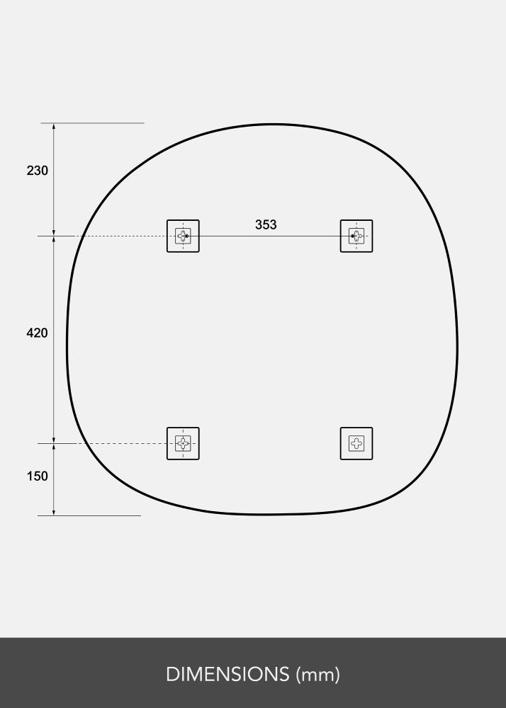 BGA Spiegel Roundy 80x80 cm