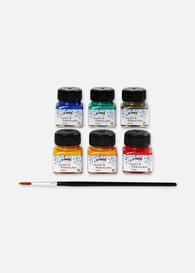 Creativ Company Glas- und Porzellanfarbe Mix 6x20 ml